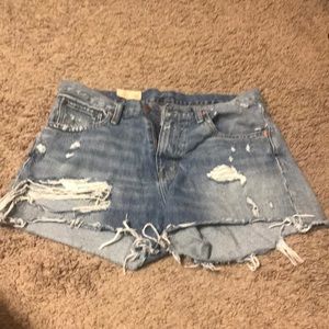 Ralph Lauren Distressed High Rise Cut-Off Shorts
